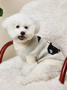 PETSIN 1 Black Cherry Printed Pet Sweater, Warm Pet Clothing For Cats And Dogs In Winter - Multicolor - View 5