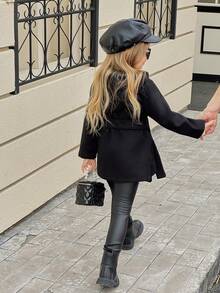 Elladie kids Young Girl Pocket Front Belted Hooded Coat