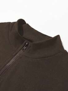 SHEIN LUNE Áo liền thân nữ kiểu dáng thường ngày - Cà phê nâu - Xem 3