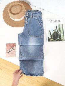 Pantalon mezclilla dama Pantalones anchos mujer pantalones vaqueros para mujer pantalones de mujer pantalones vaqueros pantalon de mezclilla dama pantalon de mezclilla dama - azul real - Ver 5