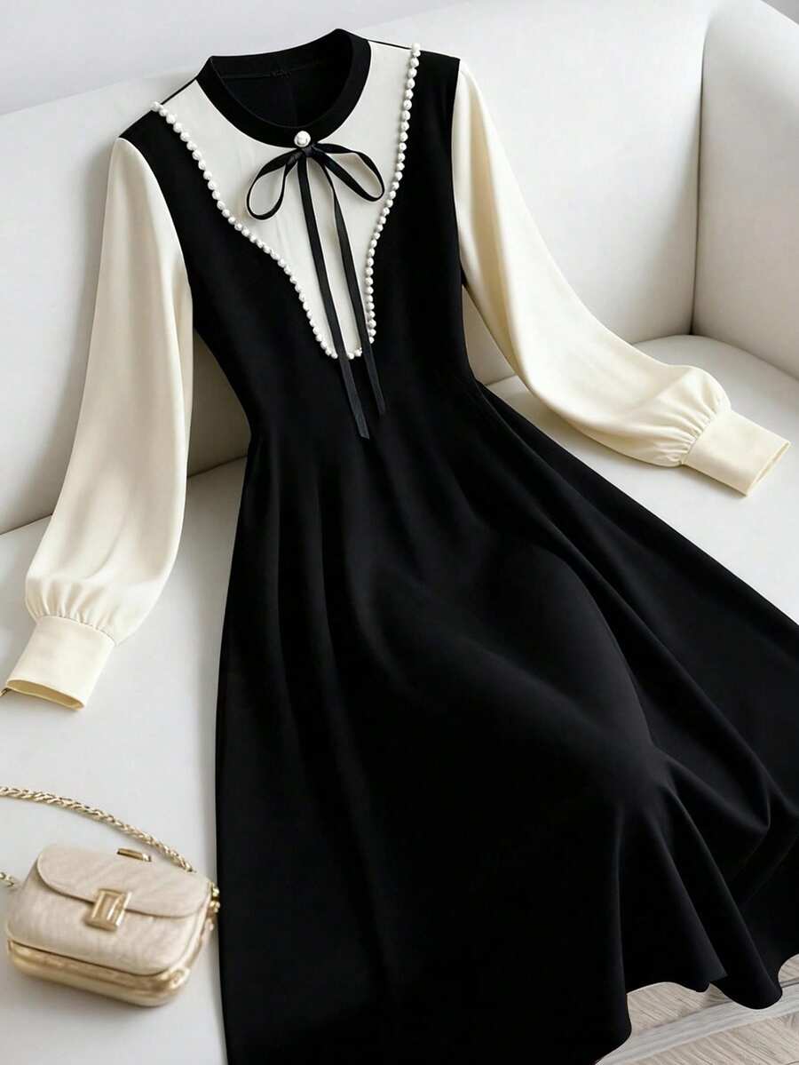 GlowEve 女士秋冬新款红色针织休闲连衣裙，2 合 1 造型 - 彩色 - 查看 1