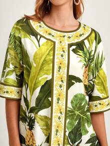 CAJUNI Váy ngắn in hình rừng dứa - Nhiều màu - Xem 5