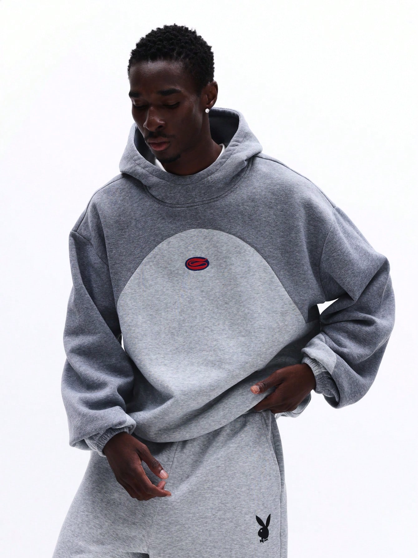 Sweat à capuche oversize à motif circulaire