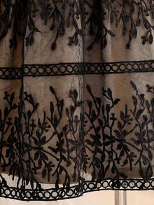 SHEIN Tween Girls' Elegant Lace Party Birthday Princess Dress - Black - View 5