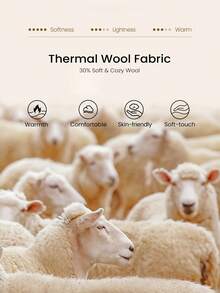 GLOWMODE Keep It Cozy 30% Wool Soft Warm Chill Ribbed Drawstrings Woven Balaclava Autumn Winter Daily Casual Wear - Black - View 2