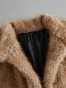 Manfinity Roghcode Men's Fleece Zip-Up Collar Fashionable Versatile Outdoor Jacket, Autumn/Winter Coats Men's Fur Coat Light Brown Jacket Fur Jacket - Khaki - View 7