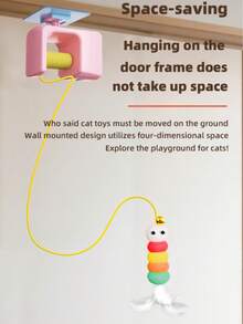 Teckwe Brinquedo Inteligente de Bola Pendurada na Porta para Gatos - Brinquedo Automático Elétrico para Gatos com Capacidade de Bateria de 300mAh, Gatos Internos Podem Brincar com Brinquedos de Estimação por Conta Própria, Ajudando-os a Ficar Ativos e Aliviar o Tédio