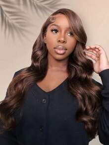 9AM Hair Store Wear Go Glueless Wig Body Wave 6*4 Transparent Lace Closure Wig 180% 16-28 Inch Pre-Cut & Pre-Plucked Brown Color Human Hair Natural Hairline Daily Use Silky For Beginners Gifts For Women Halloween Hair Disguise Wednesday Addams Sexy Lingerie Women Halloween Costume Gift Free Gifts   Natural Hair Extension