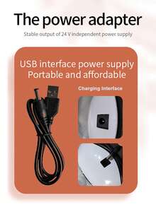 Teckwe 1个48W塑料外壳防黑手快速固化USB供电LED UV美甲灯，女士家用沙龙DIY美甲爱好者日常美甲专业美甲工具凝胶抛光固化设备 - 白色 - 查看 4