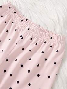 女童睡衣套装 - 两件套睡衣，粉色芭蕾舞印花，圆领长袖上衣+长裤，两件套睡衣，轻薄透气，四季皆宜，适合度假穿着，2026年必备睡前派对休闲礼物，可爱舒适经典款 - 淺粉色 - 查看 4