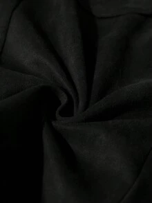 Aveloria Modichic 秋冬新款女装欧美风仿麂皮腰带宽松休闲复古通勤优雅半身裙 - 黑色 - 查看 7