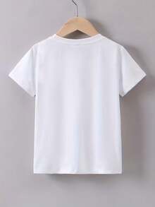 Camiseta de manga corta para niños de 8 a 14 años, universal para niños y niñas. Con estampado de palmera tropical y playa, suave al tacto, extremadamente blando y transpirable. - Blanco - Ver 2