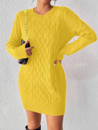 EMERY ROSE Women's Twist Knit Sweater Dress For New Year Clothes