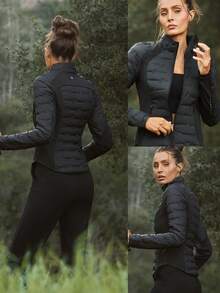 GLOWMODE High Chill Warm Soft Seamless Stretchy Reflective Down-Proof Slim-Fit Puffer Jacket Autumn Winter Outdoor Daily Casual - Black - View 11