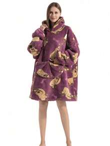 1 Stück dicke Flanell Kapuzen TV Decke, ultra weiche umkehrbare Sherpa Woll Tragbare Decke, Oversized langärmelige Wolldecken Jumpsuit, Flanell Pyjama, TV Decke, Decke, TV Decke, Outdoor kältebeständige Kapuzen Heim Kleidung Decke (Paar/Heim Kleidung), warme Winter Paar Taschen Schlafdecke, Neujahrgeschenke