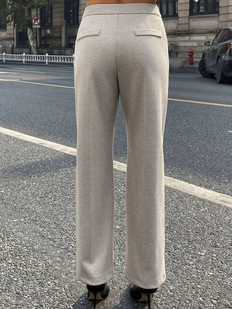 Women's Solid Color Straight Loose Casual Versatile Commuter Pants