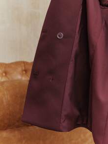 Anewsta Autumn/Winter Colorful Rhinestone Design Office Lady Blazer Jacket For Women - Burgundy - View 7