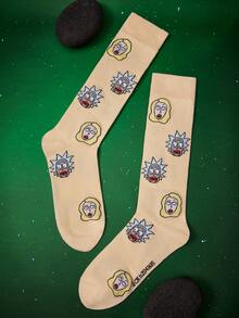 Rick and Morty X SHEIN جوارب طويلة حتى الركبة للنساء - متعدد الألوان - مشاهدة 2