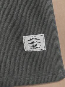 HIMLAND 男士字母图案圆领休闲短袖T恤 - 彩色 - 查看 10