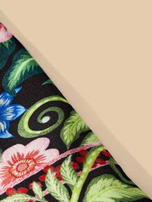 Travachic Regata Feminina com Estampa Tropical de Folhagem e Babado na Barra, Versátil e na Moda