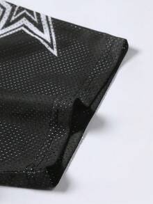 PAVTROS Áo thun nam thường ngày in số, kiểu dáng thể thao, áo thun nam phong cách Y2K, áo thun Jersey cỡ lớn, áo thun Jersey Y2K cho nam. - Đen và trắng - Xem 3