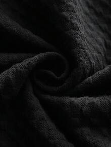SLATEMANN Manfinity 休闲酷炫男士小格纹提花连帽衫，秋冬季拉链运动连帽衫，休闲度假风，适合度假、日常办公、聚会和商务场合。尤其适合简约百搭的穿搭风格。经典山本耀司系列风格，男士连帽衫，黑色拉链连帽衫。必备百搭单品，长袖上衣 - 黑色 - 查看 6