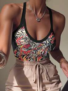 Rovax Bộ đồ liền thân đi biển thời trang đa năng in họa tiết hổ dành cho nữ - Nhiều màu - Xem 4