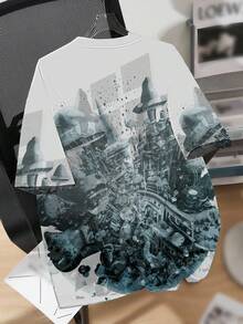SHEIN Tween Boy Casual Classic Cartoon Pixel Man Soldier Graphic Round Neck Short Sleeve T-Shirt, Suitable For Summer - Multicolor - View 2