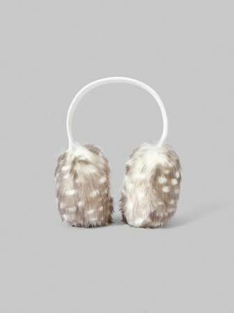 Fairycore 1 pieza Orejeras con estampado de ciervo estilo Y2K, diseño lindo y dulce, de moda y minimalista, adecuado para la escuela, las compras, el transporte y otras ocasiones como Navidad