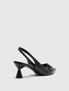 CUCCOO BIZCHIC Women's Pointed Toe Buckle Design Elegant High Heels, Suitable For Daily Commute - Black - View 9