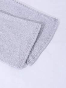 Teen Girls' Glittery "Los Angeles" Cold-Shoulder 2-Piece Set Stylish Gray Long-Sleeve Top (With Off-Shoulder Detail) + Wide-Leg Pants: Shimmer Fabric Adds Flair; "Los Angeles" Graphic Boosts Casual Coolness. Soft, Stretchy Material Ensures All-Day Comfort-Perfect For Mall Trips, School Events, Weekend Hangouts, Or Casual Parties; Versatile, Eye-Catching - Multicolor - View 7