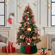 1 pièce Collier en peluche pour sapin de Noël en forme de nœud, décoration de scène pour la route - Multicolore - Voir 4