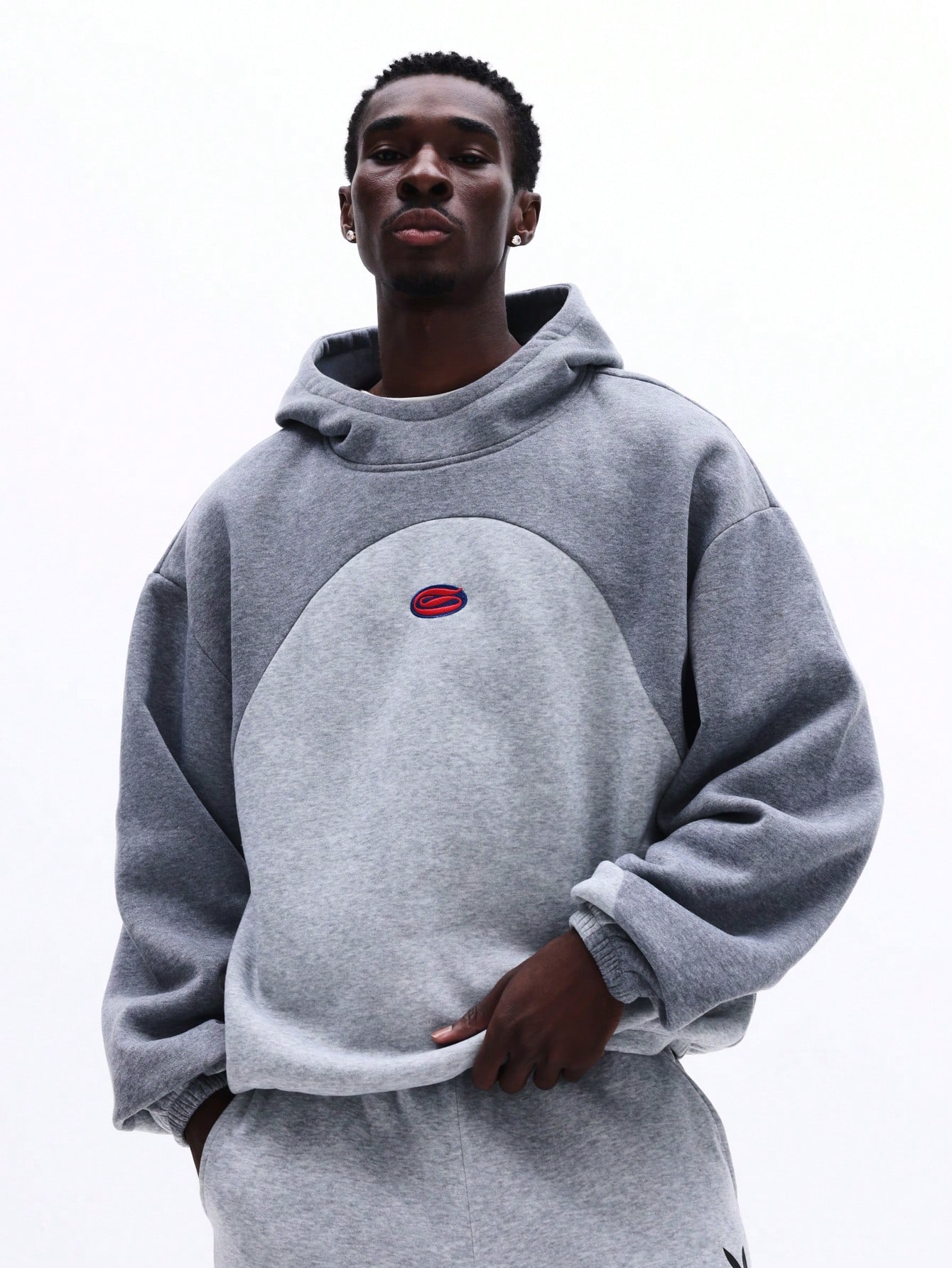 Sweat à capuche oversize à motif circulaire