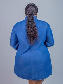 CurvyTilda 大码秋季秋冬装 返校节 返校节 万圣节 圣诞节 生日装 夜间外出 俱乐部装 机场装 商务休闲女装 乡村复古 端庄老派 商务休闲女装 工作服 女士教师装 教堂装 女士纯色休闲长袖牛仔连衣裙 女士蓝色连衣裙 休闲工作服 端庄连衣裙 办公室连衣裙 西式连衣裙 - 藍色 - 查看 4