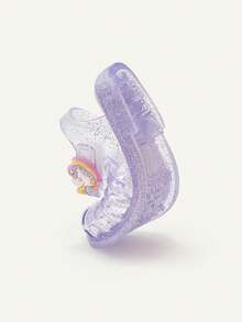 Cozy Pixies 1 Pair Fashionable Versatile Cute Funny Princess Pink Transparent Purple Soft Comfortable Beach Crystal Unicorn Heart Flat Sandals For Infants - Purple - View 8