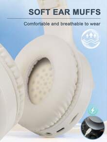 Teckwe 新款可伸缩折叠无线耳机，HIFI立体声低音，超长续航，超值礼品，爆款，适用于游戏、手机，防汗带麦克风，全面兼容，低延迟（电池容量150mAh） - 卡其色 - 查看 5