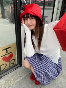 K-Vae Blue Plaid Drawstring Waist Casual Skirt, Summer - Blue - View 4