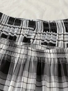 Genkimix Kids 4 件套青少年男孩睡衣套装，黑色和灰色格子短袖上衣和裤子组合，柔软舒适的休闲设计，有弹性且透气的针织面料，可机洗，（2 套单独出售）返校时尚 - 彩色 - 查看 7