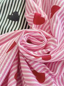 Dream Adore Bubble Wrinkle Striped Heart Bow Pants Heart Print Pants Women's Pajama Pants Striped Pajama Pants Pajama Pants Loungewear Pants - Multicolor - View 3