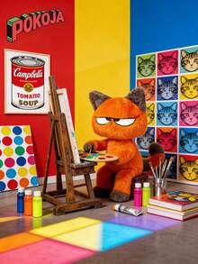 POKOJA LAND 1pc Cute & Cool Kawaii Big-Eyed Orange Cat Plush - Fluffy Stuffed Animal With Expressive Face, Soft Plush Doll For Cuddling, Birthday, Halloween & Christmas Gifts & Adults (Grey Paws & White Belly), Cat Stuffed Animal, Bunny Stuffed Animal Spring To Summer - Multicolor - View 3