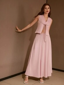 MOTF PREMIUM VESTE SANS MANCHES AVEC DÉTAIL nœud - Rose bonbon - Voir 5
