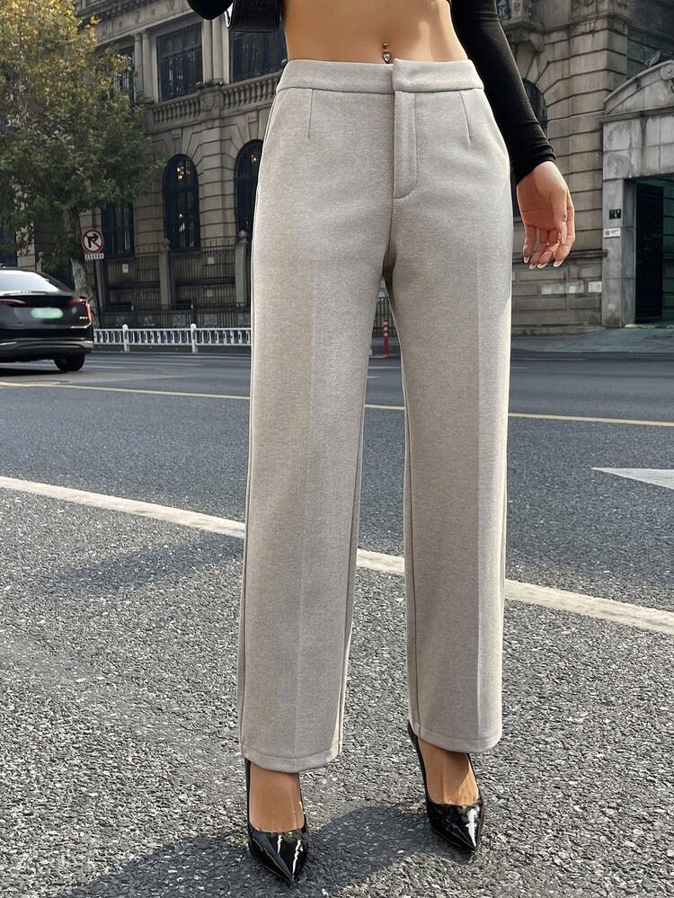 Women's Solid Color Straight Loose Casual Versatile Commuter Pants