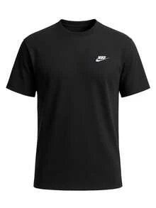 Nike Club Men's T-Shirt Black - Black/Cool Grey/White - View 1