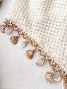 Travachic Women's Vacation Shell Trim Asymmetric Hem Halter Top, Spring Summer Vacation Outfits, Elegant Outfits For Party, Luxury Evening Outfits For Weddings, Graduation Outfits, Ceremony Outfits, Bridesmaid Outfits, Beach Vacation, Boho - White - View 4