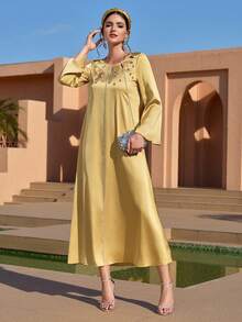 Al Najma Abaya Ả Rập của phụ nữ - Màu vàng - Xem 6