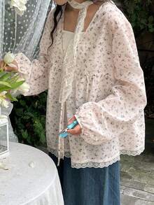 FRIFUL 女士日常休闲衬衫度假长袖 - 白色 - 查看 3