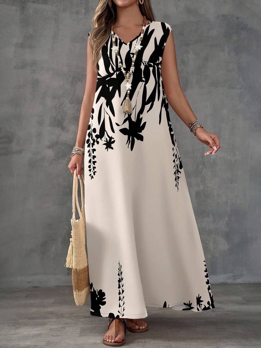 EMERY ROSE 女士休闲简约抽象图案连衣裙，适合秋冬季节、休闲场合