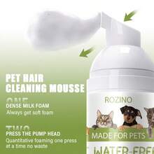 2.03 Oz Pet Dry Shampoo Foam With Blueberry, Orange, And Coconut Oil Ingredients. Nourishes And Softens Fur, Leaving It Smooth And Silky. Features A Pump Dispenser For Easy Cleaning With Just One Wipe, No Water Required. - Multicolor - View 8