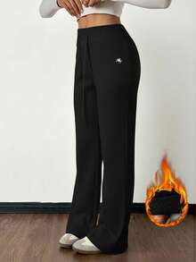 SHEIN Tall 女士刺绣喇叭裤，时尚设计，适合夏季穿着