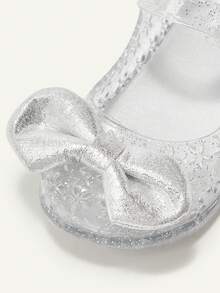 Cozy Pixies 1 Pair Summer Fashion All-Match Versatile Cute Princess Style Transparent Bow Crystal Jelly Flat Sandals, Suitable For Beach And Vacation - Clear - View 7